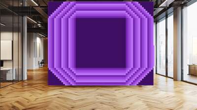 Pixelated purple octagon design with darker purple square in the center Wall mural