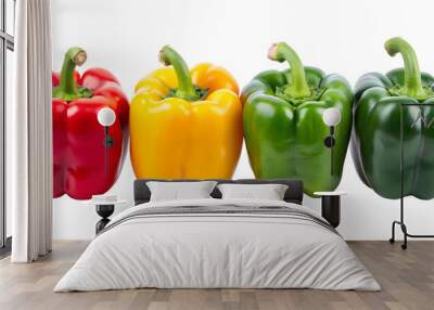 A set of peppers isolated on a transparent background PNG Wall mural