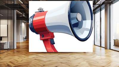 Red and white megaphone announcing vector Wall mural