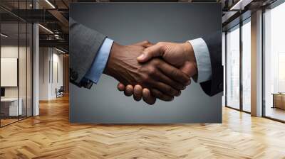 Simple handshake symbol, representing business partnerships Wall mural