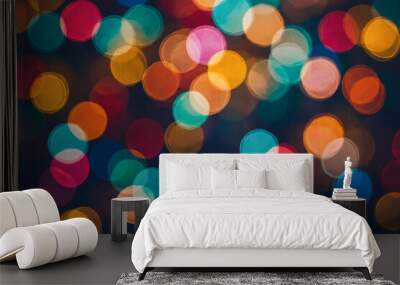 Soft blur of colorful shapes, creating a bokeh effect Wall mural