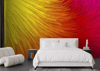 yellow, orange and red abstract background with lines bright color banner Wall mural