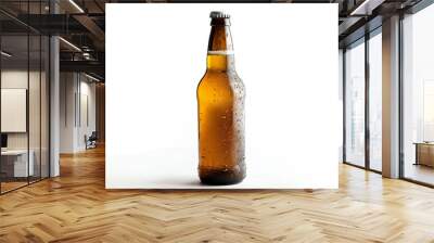 bottle of lager beer isolated on white background Wall mural