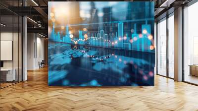 Business and economic growth on global business network, data analysis of financial and banking, customer service, technology and data connection, teamwork concept Wall mural