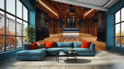 Large empty recording studio interior Wall mural