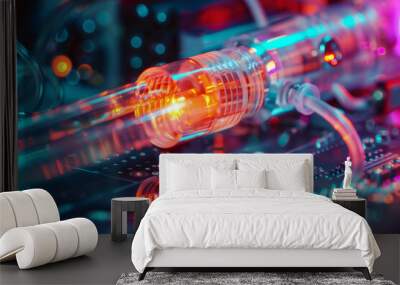 Optical fiber connector interface with a blend of multiple images Wall mural