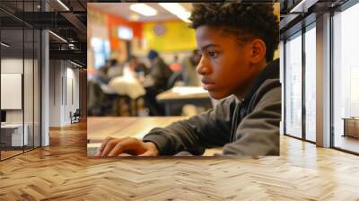 Student Immersed in Learning, Technology Bridging the Gap Wall mural