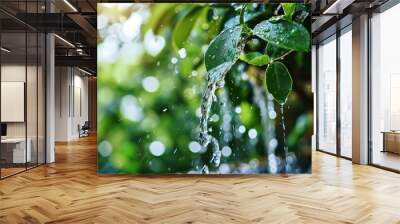 The concept of saving water and protecting the environment Wall mural