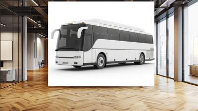 Tour bus isolated on a white background, ready to transport travelers to their destinations Wall mural