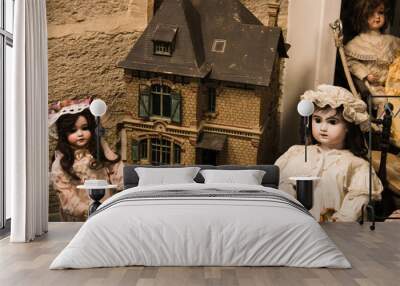 Private old dolls collection in Isle sur la Sorgue, France Wall mural