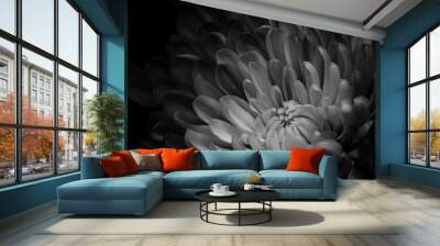 black and white flower Wall mural