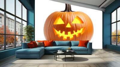 Glowing Jack-O'-Lantern Pumpkin for Halloween Wall mural