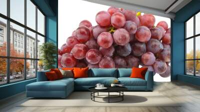 Ripe red wet grape isolated. Wall mural