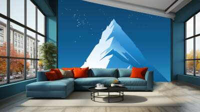 Peak mountain illustrations design with blue color Wall mural