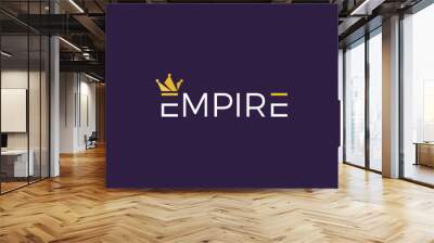 Word mark logo formed empire crown symbol in top of letter E with gold color Wall mural