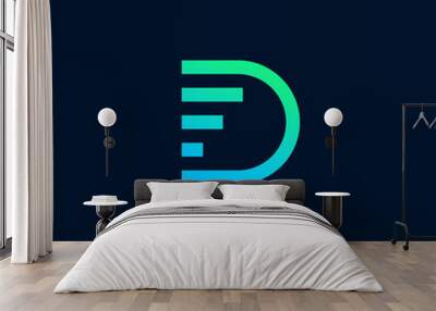 letter d with f logo design Wall mural