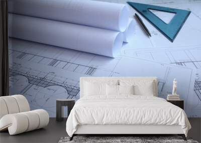 Mechanical engineering blueprints Wall mural