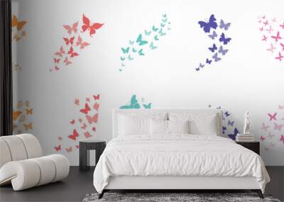 Flying Butterflies Illustration Wall mural