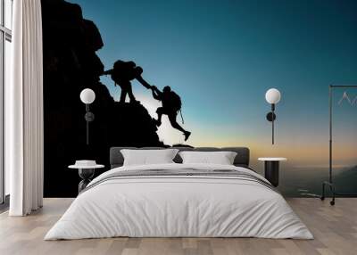 crazy climbers and help concept Wall mural