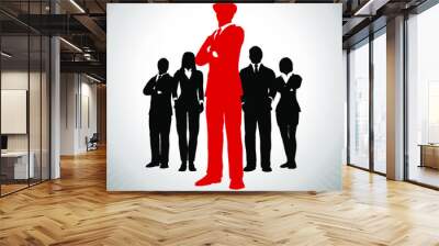 Bold British Leader of a successful executive team. A successful executive team led by a bold British leader. Wall mural