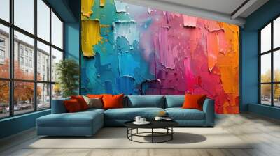 Abstract rough colorful multicolored art painting texture Wall mural