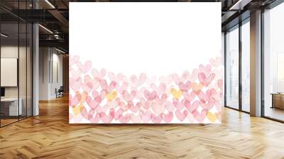 Watercolor illustration heart background. Wall mural