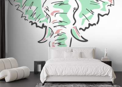 Elephant vector - head of an elephant in three colors Wall mural