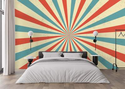 Abstract retro rays grunge background Wall mural