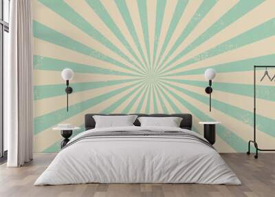 Abstract retro rays grunge background Wall mural