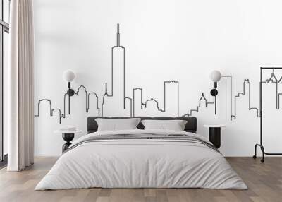 City landscape line Wall mural