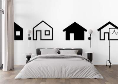 home house building icon set Wall mural