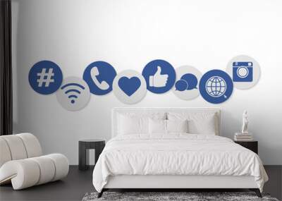 Internet web social media icons set Wall mural