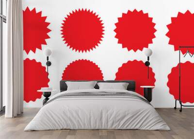 Sale sticker, price tag, starburst icon set Wall mural