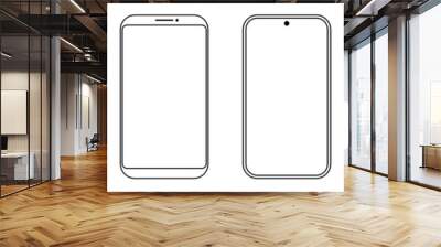 Smartphone icon set simple design Wall mural