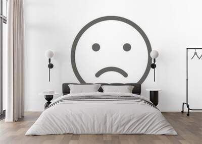 Smile face icon sad Wall mural