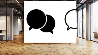 Speech bubble communication icon set Wall mural