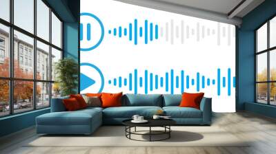 Voice message wave. Media concept Wall mural