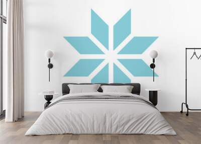 Winter snowflake romb icon Wall mural