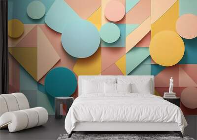 Abstract background featuring a vibrant and dynamic composition of geometric shapes in a modern and stylish design Wall mural