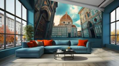 Cathedral in Florence during the day. Wall mural