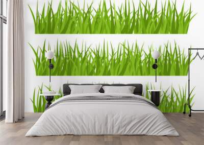 Green grass vector design illustration isolated on white background Wall mural