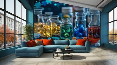 The makeup of medicines using chemicals. Wall mural