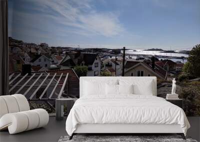 view of a ocean island town Wall mural