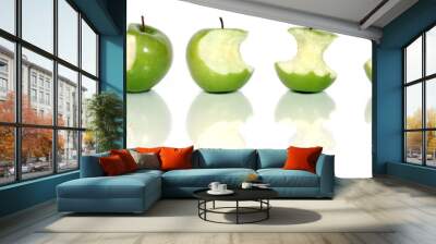 eating green apples Wall mural