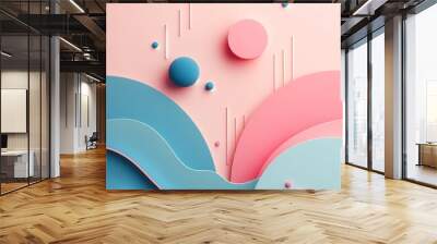 abstract minimal pink and blue background Wall mural