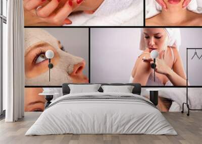 beauty treatment collage Wall mural