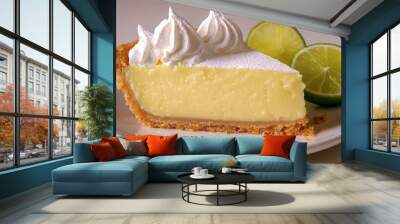 Tangy Key Lime Pie with smooth lime custard in crisp graham cracker crust, topped with whipped cream Wall mural