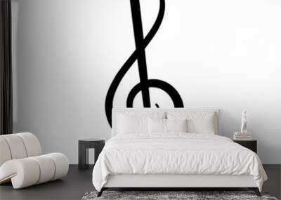 Black clef icon, vector illustration Wall mural