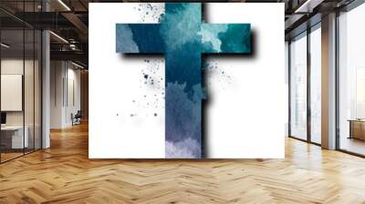 Christian cross design without isolated background, Christian worship, religious symbol. Resources for cross graphic design Wall mural