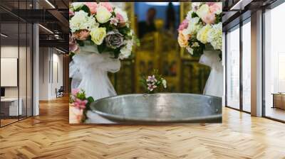 flower setting for baptism in a church Wall mural